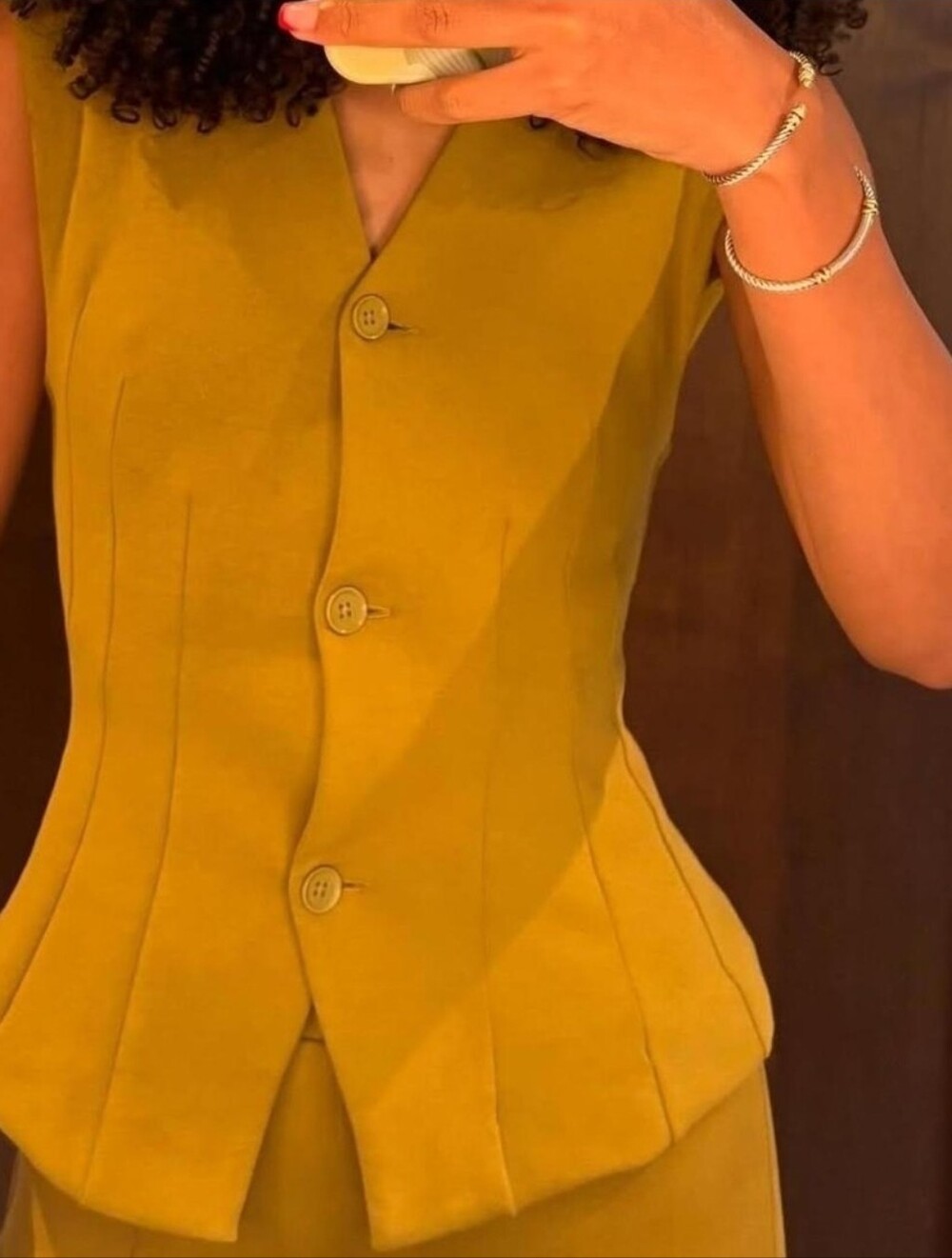 Zara Mustard Yellow Sleeveless Peplum Vest